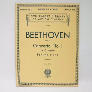 Beethoven Piano Concerto No 1 Op 11 Songbook Sheet Music Score 1929 Schirmer - Picture 1 of 6