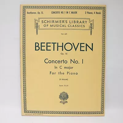 Beethoven Piano Concerto No 1 Op 11 Songbook Sheet Music Score 1929 Schirmer - Image 1 of 4