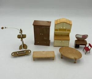 Dollhouse Plastic Furniture Tables, Cabinet, Hutch, Desk, Wardrobe, Chair - Picture 1 of 10