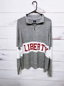 Spirit Mens 1/2 Zip Pullover Size XL Gray Liberty College Long Sleeve - Picture 1 of 9