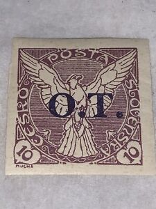 Czech Sc#p14 Light Violet Windhover Comm.ovpt.Newspaper Stamp 1918-9 MH