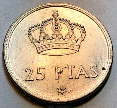 25 PTAS 1975 Espana Spain Crown AU - Image 1 of 2