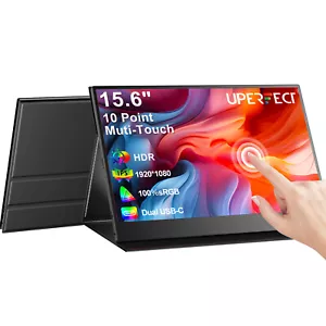 15.6" Touchscreen Portable Monitor Mini HDMI USB C FHD For Laptop PC Mac Switch - Picture 1 of 7
