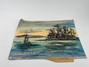 Painting By Stella Wielatz Cool Waters 10/1978 OG Watercolor 10.5”x16” FLA - Picture 1 of 6