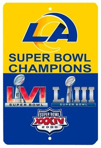 Los Angeles Rams Super Bowl Champions High Gloss Metal Sign - Picture 1 of 1