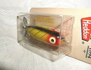 VINTAGE HEDDON TINY TORPEDO #360L-1/4oz Yel.Perch,Screw Tail;Transparent NIB,Dis - Picture 1 of 6
