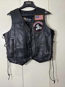 Xelement Advanced Motorcycle Gear Leather Vest, Men's Size X-Large Black - Picture 1 of 13