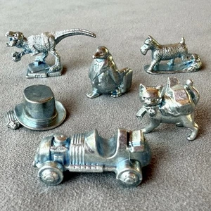 Monopoly T-Rex Dinosaur Cat Penguin HotRod Car Hat Dog Game Piece Token Money - Picture 1 of 12