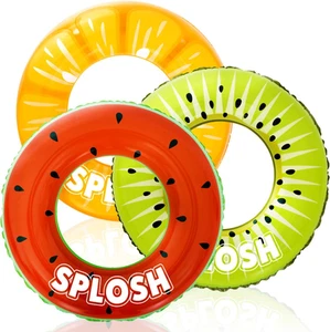 Splosh Inflatable 90Cm Rubber Rings - Set of 3 Fruit Swimming Ring Pool Toys - S - Picture 1 of 12