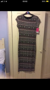 Aztec Patterned Summer Maxi Dress, Size 14, New with Tags - Picture 1 of 3