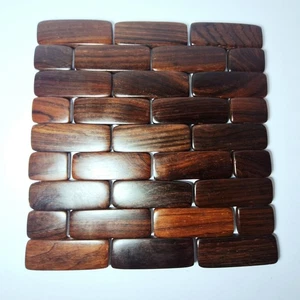 Costa Rica Rosewood Flexible Slat Placemat / Trivet 7" - FREE SHIPPING - Picture 1 of 6