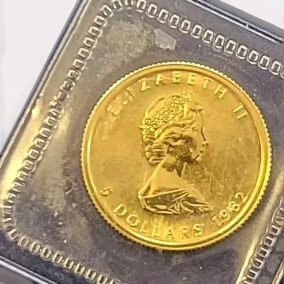 1982 $5.00 1/10 oz. Canadian Maple Leaf Gold BU/MS Sealed OGP .999 Fine Gold - Image 1 of 2