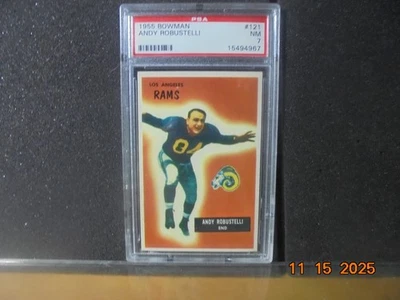 1955 Bowman - Andy Robustelli #121 PSA 7 - Image 1 of 2