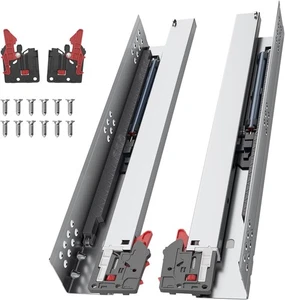 22 Zoll Soft Close Unterbau Bodenmontage Schubladenschienen 1 Paar Schwerlast St... - Bild 1 von 16