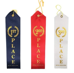 1st, 2nd and 3rd Place Winner Award Ribbons (36 Pack) Navy Blue, Red and Whit... - Picture 1 of 8