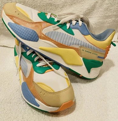 Puma Women’s RS-X Fantasy Lace Up Sneaker White Orange Pink Granola Size 10 Run - Image 1 of 4