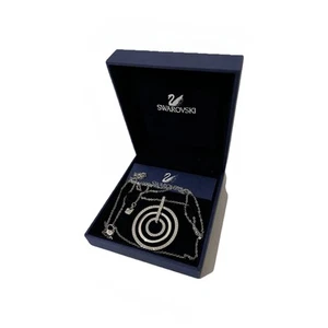 Swarovski Circles Pendant Necklace – Crystal Pave, Silver-Tone – With Box - Picture 1 of 5