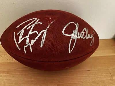 John Elway And Payton Manning Autographed Official NFL Wilson Football - JSA - Image 1 of 4