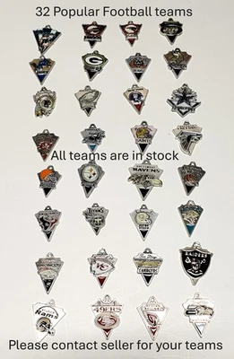Sale Good quality various style of triangle shape charms NFL 32 football teams - Image 1 of 4