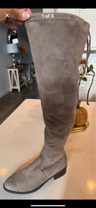 Unisa Gray Over The Knee faux Suede Boots thigh high.. Sz 9.5 - Picture 1 of 2