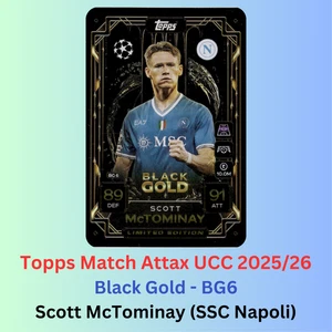 Topps MATCH ATTAX 25/26 Champions League 2026 - Negro Oro BG6 Scott McTominay - Imagen 1 de 1