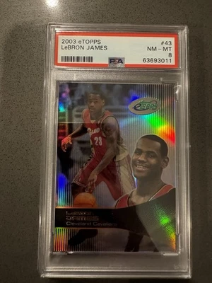🔥🔥2003 eTOPPS Lebron James #43 RC Rookie Refractor PSA 8 LOW POP 🔥🔥 - Image 1 of 2
