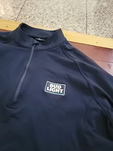 Level Wear Mens L Blue 1/4-Zip Bud Light Beer Long-Sleeve Pullover Golf Jacket - Picture 1 of 7