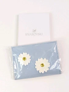 Swarovski Daisy Wallet Card Holder Case Blue Promotional Item #5551575 New - Picture 1 of 24