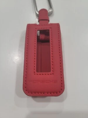 Funda para llave de coche de cuero genuino roja para Porsche Cayenne Panamera 911 Macan Foto 1 de 4