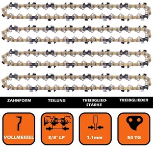 4 cadenas de sierra cadena para Stihl 018 MS 180 35 cm 3/8" 50 TG 1,1mm cincel completo - Imagen 1 de 13