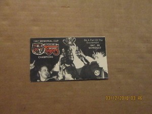 WHL Medicine Hat Tigers Vintage 1987-88 Logo Hockey Pocket Schedule