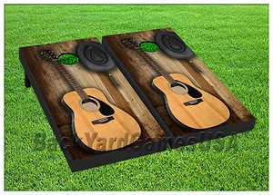 VINYLFOLIEN Cornhole Boards ABZIEHBILDER Country Musik Gitarre werfen Spiel Aufkleber 368  - Bild 1 von 1