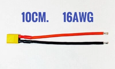 XT30 Zopf Stecker Männlich mit  10cm 16AWG Verzinnt Draht Kabel für RC Lipo - Bild 1 von 4
