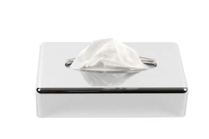 Kosmetikboxen-Spender aus Kunststoff in chromfarben I Taschentuchbox, Tücherbox - Bild 1 von 3