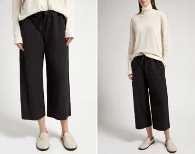 РЯД $990 Jubin негабаритные широкие брюки на шнурке укороченные брюки в черном; XL - Изображение 1 из 4