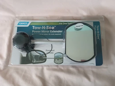 Extensor de espejo eléctrico Camco Tow-N-See 25668 lado del conductor, se ajusta con espejo retrovisor eléctrico Foto 1 de 4