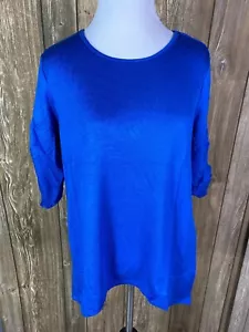 Flying Colors Womens Blue 3/4 Length Sleeve Shirt Size Small  - Picture 1 of 5