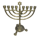 Brass Chanukah Menorah- 18 Cm At Highest-Vintage-Weighs 276 Grammes