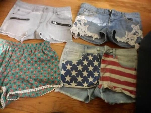 Lot of 2 Teen girl sz14 Shorts Roxy JK Orange Creek. 3 lo rise denim + - Picture 1 of 2