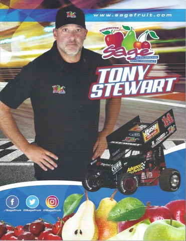 2021 TONY STEWART "SAGE FRUIT" #14 NASCAR SPRINT CAR HANDOUT / POSTCARD Cover