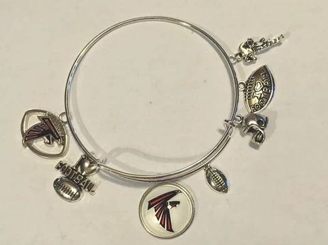 Atlanta Falcons 8 Charm Logo Bracelet Jewelry Silver Helmet Football 🏈 pick 8th Cover