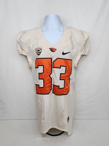 Oregon State BEAVERS Football TEAM-ISSUED Nike PAC-12 GAME JERSEY #33   Men's 38 Cover