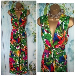 DEBENHAMS COLLECTION MAXI DRESS SIZE 18, Tropical Floral Stretch Occasion Dress - Picture 1 of 8