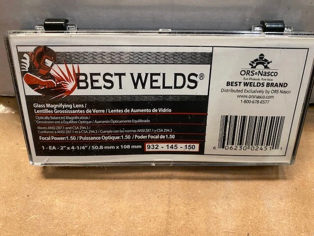 BEST WELDS Welding Helmet Magnifier/Cheater Lens, 2" x 4.25", 1.50 , GLASS