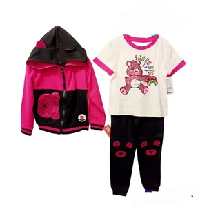 Garanimals x Care Bears 3 Pc Jogger Set-5-Share Bear-Zip Hoodie-Pants-T-Shirt - Picture 1 of 6