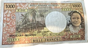 Tahiti Institut d' emission d'Outre-Mer 1000 Francs 1985 - Picture 1 of 11