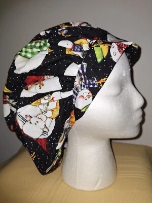 Snowmen and Snow People Medical Surgical Bouffant Scrub Hat SIZE MEDIUM - Image 1 of 2