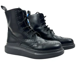 Alexander Mcqueen Hybrid Lace Up Borgue Wingtip Leather boots Mens Size 40E - Picture 1 of 10