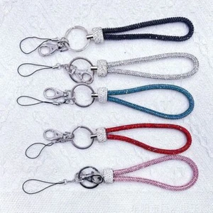Glitter Phone Wrist Straps Diamond Crystal Keychain Phone Accessories - Photo 1 sur 10