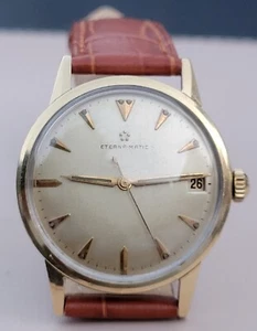 Gents Vintage ETERNA-MATIC Cal 1246 U Gold / Steel 34,5mm case working - Picture 1 of 21